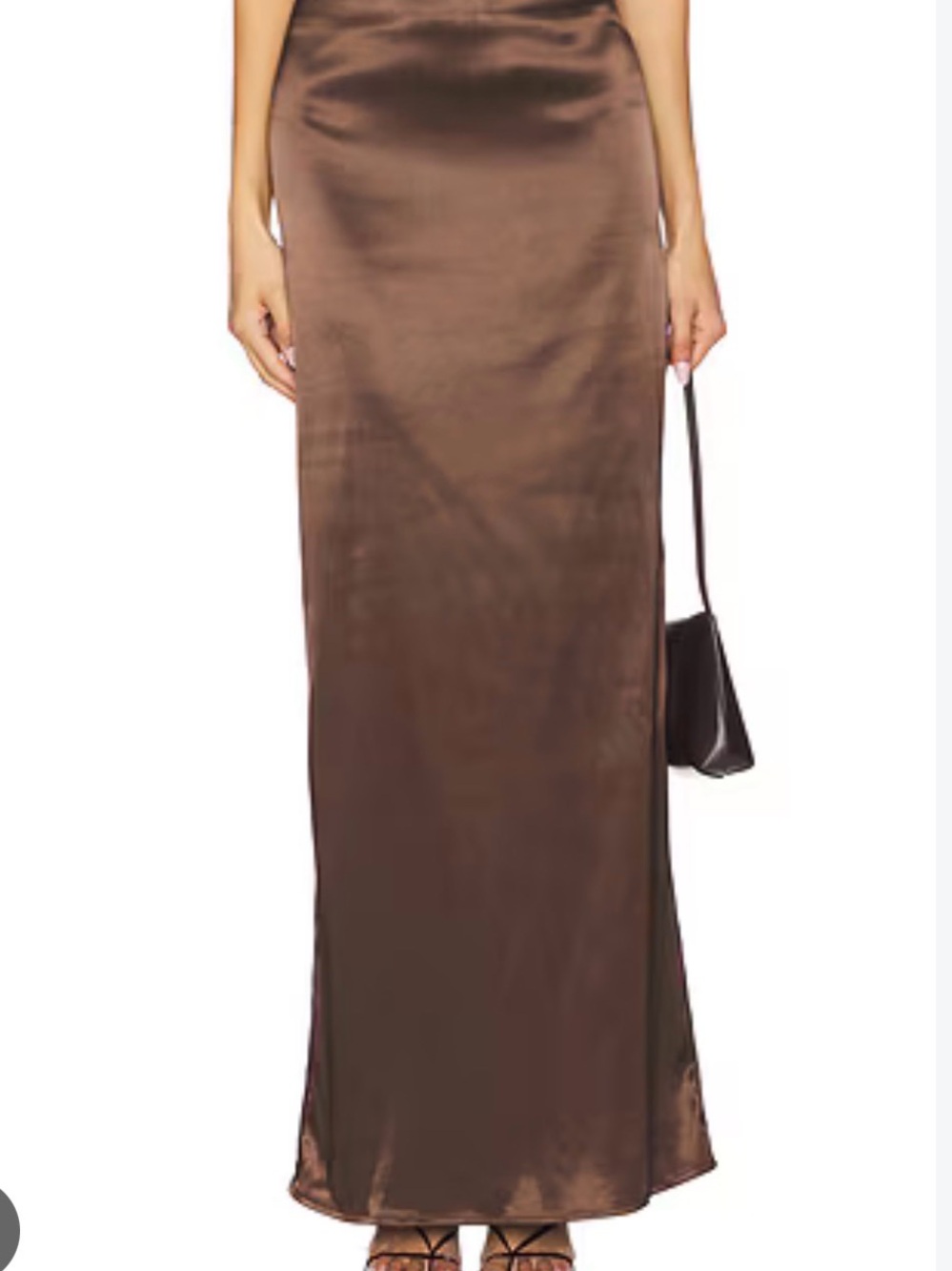 Satin Chocolate Maxi Skirt